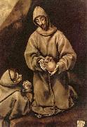 El Greco Hl. Franziskus und Bruder Leo, uber den Tod meditierend France oil painting artist